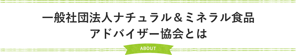 一般社団法人ナチュラル＆ミネラル食品アドバイザー協会とは