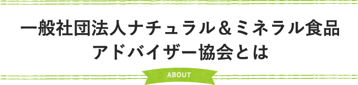 一般社団法人ナチュラル＆ミネラル食品アドバイザー協会とは